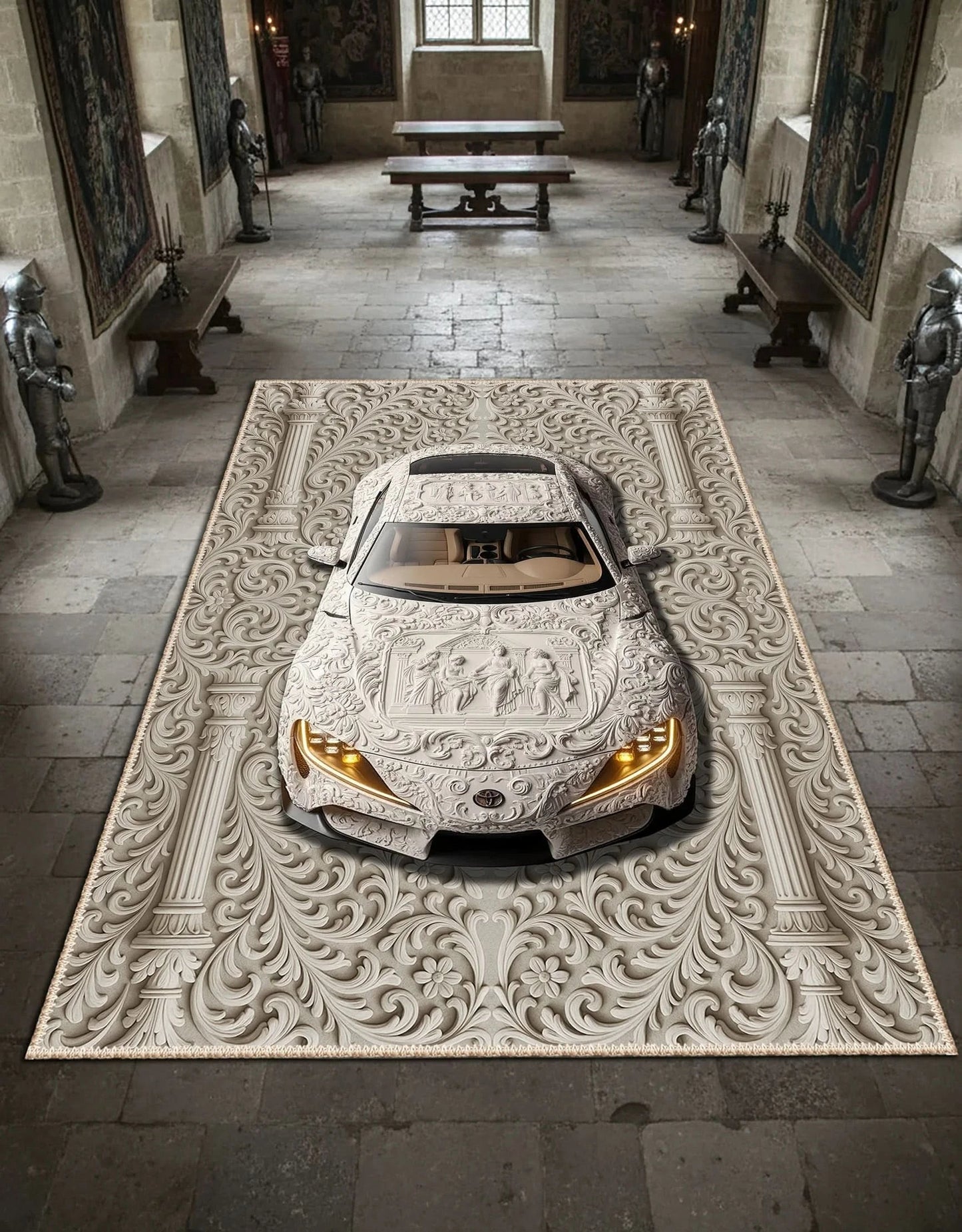 Barok Motifli Supra Tasarım Halı