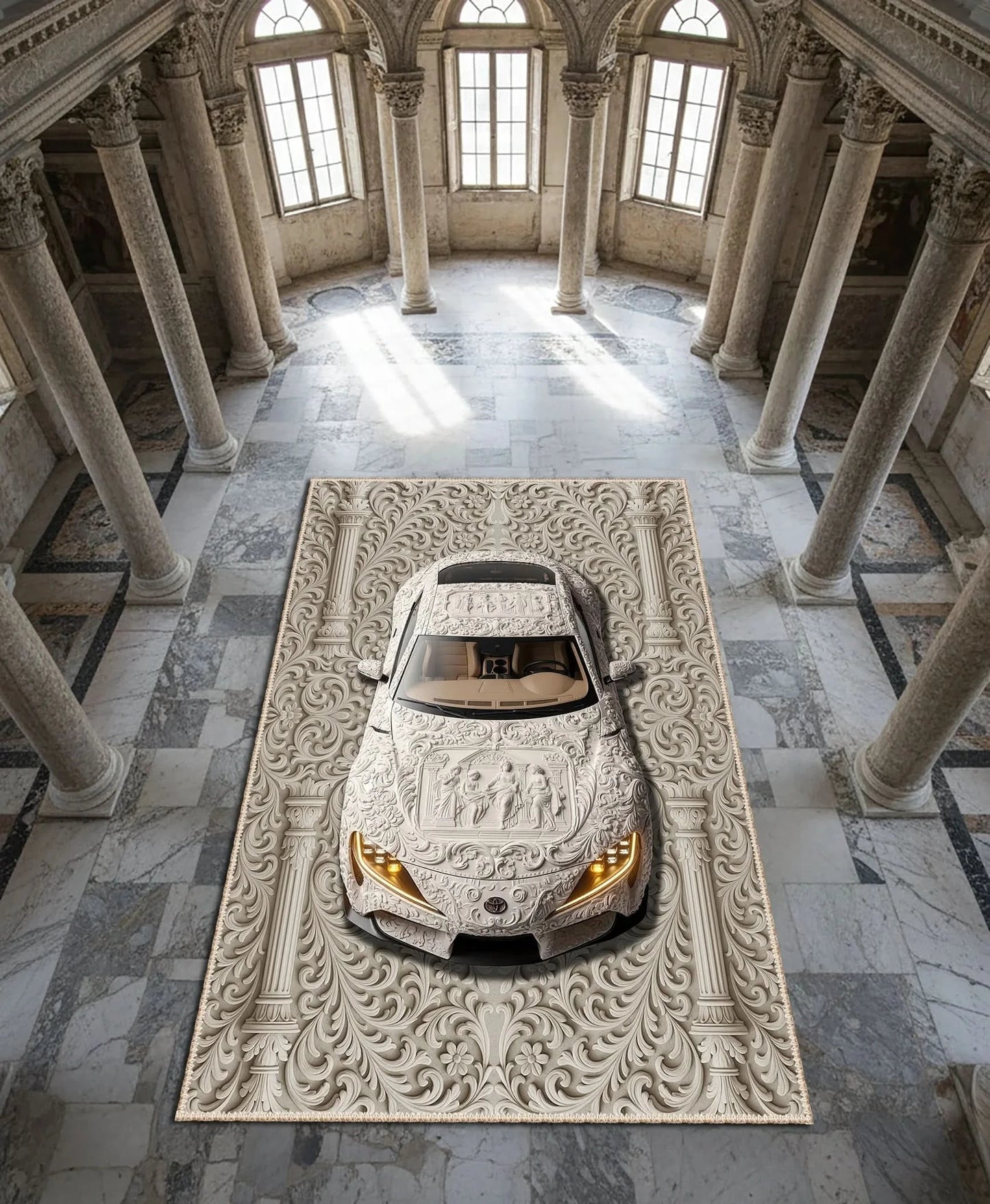 Barok Motifli Supra Tasarım Halı